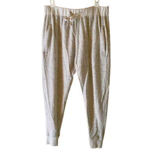 Mono B Sweat Joggers Womens LARGE Natural Heather Sweats Zipper‎ Pockets *READ*